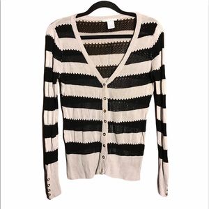 Alberto Makali black grey striped cardigan Size medium